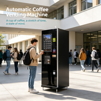 Distributeur automatique de café en direct d'usine, machine à expresso en libre-service, SDK et API ouverts, paiement en espèces, cartes de crédit, solutions pour bureaux