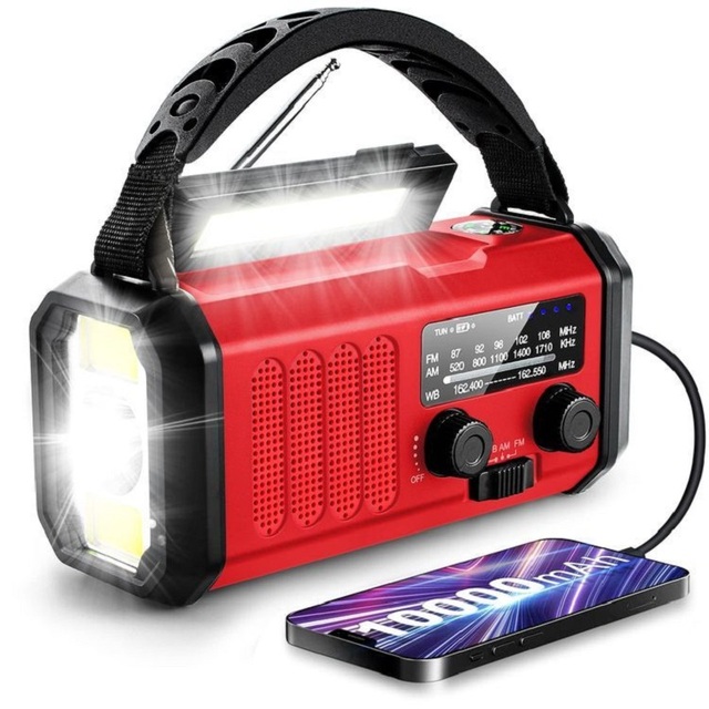 Hot Selling Portable 10000mah Weather Radio Solar Powered Emergency Radio Am/fm Type Portable Radio