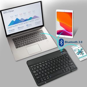 Xách tay 10-inch Slim không dây <span class=keywords><strong>bluetooth</strong></span> Bàn phím 78 phím Bàn phím cho Samsung Android iPad máy tính bảng - Product Image 5
