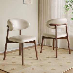 Silla <span class=keywords><strong>de</strong></span> <span class=keywords><strong>Comedor</strong></span> Estilo Nórdico <span class=keywords><strong>de</strong></span> <span class=keywords><strong>Madera</strong></span> con Respaldo Tapizado, Silla <span class=keywords><strong>de</strong></span> <span class=keywords><strong>Diseño</strong></span> en Forma <span class=keywords><strong>de</strong></span> Cuerno, Apta <span class=keywords><strong>para</strong></span> <span class=keywords><strong>Comedor</strong></span> o como Silla <span class=keywords><strong>de</strong></span> Escritorio - Product Image 2