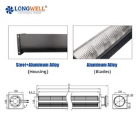 Ventilateurs tangentiels LONGWELL EC 120 mm, ventilateur à flux croisé 12V~230V pour climatiseur HVAC, réfrigération commerciale, usine OEM