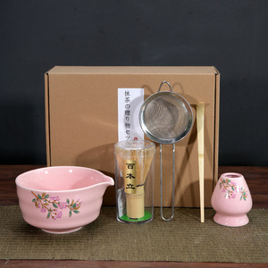 Ensemble de thé matcha japonais avec fouet sûr, cuillère réutilisable, bol à matcha - pour les amateurs de thé - Product Image 1