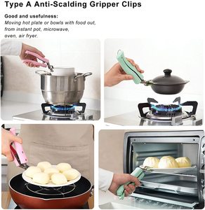Venta caliente Cocina Acero inoxidable Anti-Hot Tongs Platos Bowl Clips Tazón <span class=keywords><strong>de</strong></span> acero inoxidable Pot Pan Gripper - Product Image 3