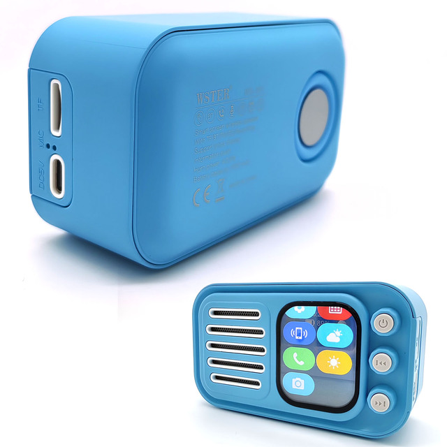 Wireless Blue-tooth Touchscreen Smart Screen Speaker Alarm Clock TWS BT Active Stereo Music Player Multifunctional Mini Speaker
