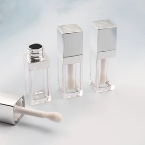 10毫升银盖平厚涂抹器空方形唇油唇彩管水晶定制唇彩管大刷大棒 - Product Image 4