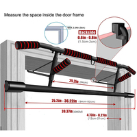 Barra de dominadas para montar en la pared para ejercicio en casa, barra de dominadas para gimnasio con agarre ergonómico, marco de dominadas multiángulo para fitness
