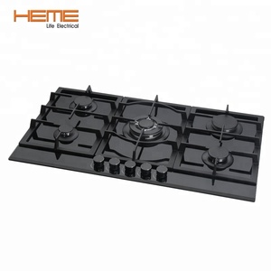 Cuisinière à gaz encastrable 5 brûleurs en verre trempé 90 cm avec certificat pour appareils de cuisine - Product Image 2