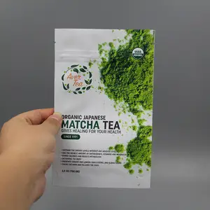 OEM Tùy Chỉnh Nhựa Foil Resealable Flower Leaf Bao Bì Sinh Thái Túi Cho Cà Phê Matcha Trà Gói