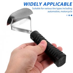 Grattoir de réparation de pneus, lame en métal de 16 cm avec poignée en caoutchouc, outil de nettoyage et de dépoussiérage des pneus de voiture - Product Image 3