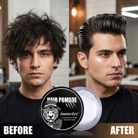 Pommade capillaire Immetee à tenue forte, soluble dans l'eau, cire coiffante pour hommes, pour coiffures slick back et pompadour, brillance intense, 100g, OEM