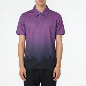 Nouveaux polos basiques colorés en polyester léger, respirant et à séchage rapide, personnalisables pour hommes, pour l'été, le golf, les occasions professionnelles et le quotidien. - Product Image 6