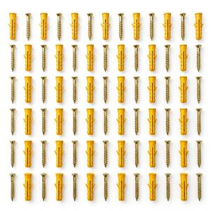 Set di Ancoraggi a Muro in Plastica e Viti Gialle con Kit Viti per Truciolato - Vendita all'Ingrosso - Product Image 1