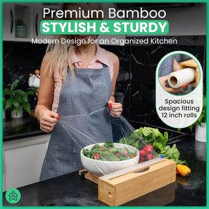 Green Stand Market Compostable Plastic <b>Wrap</b> 393 Ft Roll With Dispenser For Food Storage <b>Kitchen</b> Use - Product Image 6