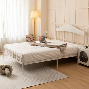 Crèmestijl Ijzer Kinderen 1.8 Tweepersoonsbed Modern Eenvoudig Ijzeren <span class=keywords><strong>Bed</strong></span> 1.2 Klein Appartement Eenpersoonsbed Voor Meisjes En Jongens - Product Image 3