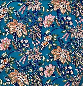 Handmade 220 TC Chất lượng cao sang trọng Vua Kích thước bộ đồ giường đặt khối in phức tạp hoa bedsheet trong màu xanh đậm 108 "x108" - Product Image 4