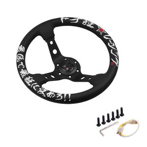 <span class=keywords><strong>Volant</strong></span> de course et de jeu JDM en cuir personnalisé avec broderie, 320 mm - Product Image 4