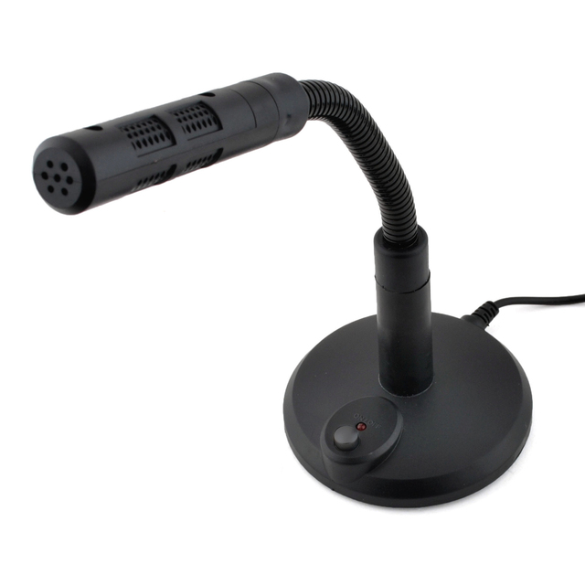 Desktop Wired USB2.0 Condenser Microphone with Gooseneck Lightweight Design Plastic Material for Conference Use