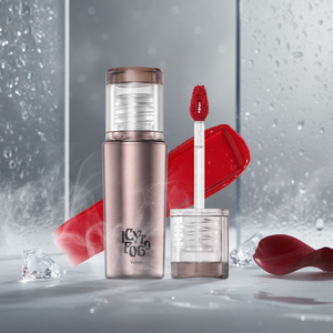 Korean Rouge Lip Gloss 'Hommage' FV03 Tinte de terciopelo helado de larga duración en rojo negro con efecto de niebla - Product Image 3