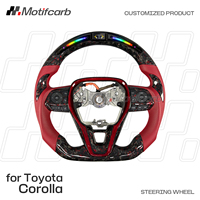 Volant personnalisé en fibre de carbone forgée rouge avec écran LED pour Toyota Corolla Cross RAV4 LE SE XLE XSE TRD 2018-2022