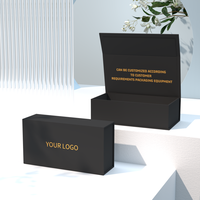 Boîte à parfum de luxe en carton noir pour huiles essentielles, avec insert en mousse, emballage cadeau avec estampage à chaud
