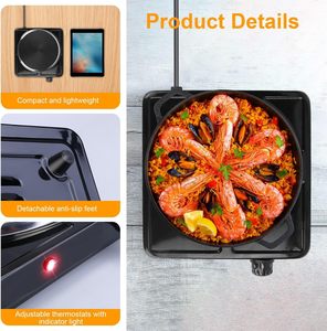 Plaque chauffante électrique à brûleur unique pour la cuisson Portable 1000w facile à nettoyer poêle en acier inoxydable - Product Image 3