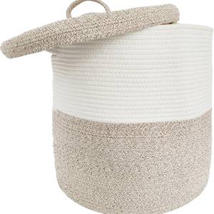 Cesto Pieghevole in Corda di Cotone Intrecciata per Bucato e Oggetti per Bambini, Contenitore per Coperte e Organizzazione Domestica - Product Image 4