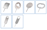 Outil d'éjection de carte SIM OEM Épingle à aiguille pour tous les téléphones Aiguille de clé personnalisée Épingle d'éjection de carte Sim argentée nickelée