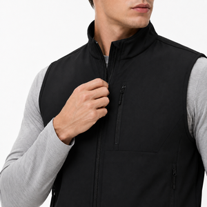 Gilet de golf en polyester pour homme, fermeture éclair intégrale, col montant, multi-poches, sans manches, pour la randonnée en plein air, décontracté, sportif, léger - Product Image 2
