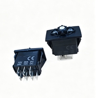 Interrupteur à bascule DPDT ON-OFF-ON 7 broches DC12V/24V, double LED blanche sans cache pour bateau, camping-car, marine, camion, moto
