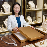 Boîtes en carton de luxe avec couvercle et base pour bijoux, design doré, emballage personnalisé pour colliers, boîtes en papier durables pour le shopping