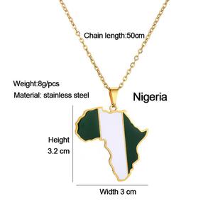 Collar <span class=keywords><strong>de</strong></span> acero inoxidable con <span class=keywords><strong>mapa</strong></span> africano, colgante <span class=keywords><strong>de</strong></span> Nigeria, Ghana, Somalia, venta al por mayor - Product Image 3