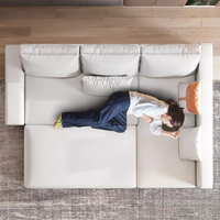Modernes modulares Schlafs ofa aus Leder Ausziehbares Falt design für Apartment-oder Hotel zwecke