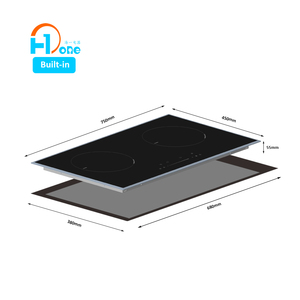 Placa de Inducción Eléctrica Integrada de 73 cm con Control Táctil, <span class=keywords><strong>2</strong></span> Quemadores, Panel de Cerámica, Vitrocerámica - Product Image 2