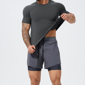 <span class=keywords><strong>T</strong></span>-Shirt Senza Cuciture Personalizzabile con Logo, Alta Qualità, Streetwear, Collo Tondo, Manica Corta Leggera, Compressione per Palestra - Product Image 1