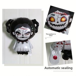 ชุดรูปแบบเทศกาลผีฮาโลวีนใหม่ลูกโป่งฟิล์มอลูมิเนียมเป็นมิตรกับสิ่งแวดล้อมชุดตกแต่งโครงกระดูกค้างคาวสำหรับวันหยุด - Product Image 3