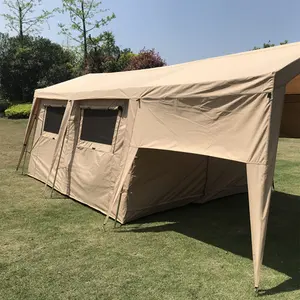आउटडोर पोर्टेबल निविड़ अंधकार 3000mm पॉलिएस्टर शिविर कैनवास कपास होटल तम्बू