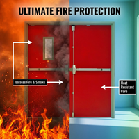Porte d'urgence intérieure en acier inoxydable, à ouverture coulissante, insonorisée, avec résistance au feu de 60/180 minutes, finition industrielle moderne, pour centre commercial