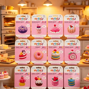 12 Pcs <b>Baking</b> Dessert Themed Air Dry Clay Super Light Non Toxic DIY Modeling Clay <b>Kit</b> for Kids Art & Craft - Product Image 3