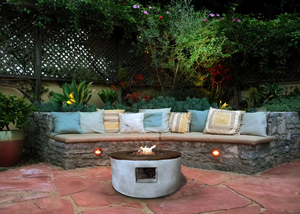 Mesa de fuego redonda para exteriores con quemador de acero inoxidable Pozo de fuego de gas propano de óxido de magnesio para decoración de jardín - Product Image 5