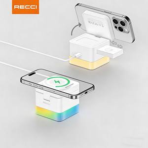 Chargeur sans fil magnétique 4-en-1 RECCI RCW-46 avec veilleuse d'ambiance pour smartphones, montres et écouteurs - Product Image 4
