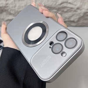 Chargement sans fil sûr Electroplated <span class=keywords><strong>Mag</strong></span> Magnetic Bumper Cover pour <span class=keywords><strong>iPhone</strong></span> 16 <span class=keywords><strong>11</strong></span> <span class=keywords><strong>Pro</strong></span> <span class=keywords><strong>Max</strong></span> Plus Glass Camera Mobile Phone Cases - Product Image 3