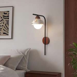 Lámpara de Pared LED Retro con Diseño Moderno, Materiales de Madera y Piedra Natural, Regulable, Apta para Sala de Estar o Decoración del Hogar - Product Image 1
