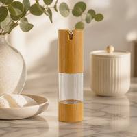 Botol Pompa Vakum Bambu Ramah Lingkungan, Dapat Didaur Ulang, Transparan, Isi Ulang, Kemasan Kosmetik Untuk Lotion dan Serum Wajah 50ml