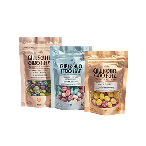 ถุงซิปล็อคแบบตั้งได้ ผลิตตามสั่ง วัสดุ PE พลาสติก ปิดผนึกด้วยอลูมิเนียมฟอยล์ สำหรับบรรจุภัณฑ์อาหาร - Product Image 1