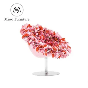 आधुनिक रचनात्मक कमरे में रहने वाले फर्नीचर कुंडा फूल पत्ती के लिए रंगीन आराम कुर्सी अंडा आकार लाउंज कुर्सी सिंगल सोफा