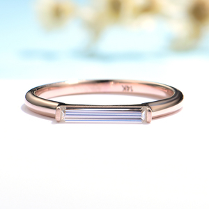 Bagues en or jaune 14 carats avec améthyste naturelle et alexandrite pour femmes, bague de fiançailles personnalisée en moissanite - Product Image 3