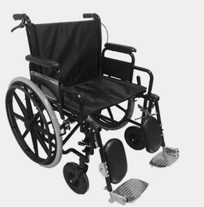 Silla de Ruedas de Tela Negra Resistente al Desgaste con Marco Rojo, Soporte Cruzado Estable y Diseño Antivuelco - Product Image 3