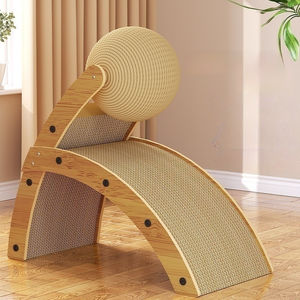 Nieuw Binnen R-Vormige Slijtvaste Slijppaw Speelgoed Krasplank Houten Kat Krabber Bal Kat Bomen & <span class=keywords><strong>Scratcher</strong></span> - Product Image 1