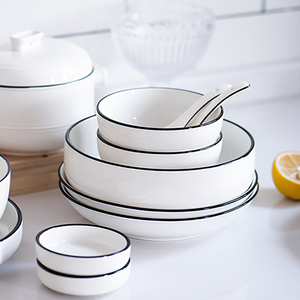 Juego de <span class=keywords><strong>Vajilla</strong></span> de Cerámica Blanca de 13 Piezas, Juego de Platos y Tazones de Porcelana, Platos de Cerámica para Servir, <span class=keywords><strong>Vajilla</strong></span> para Restaurante - Product Image 4