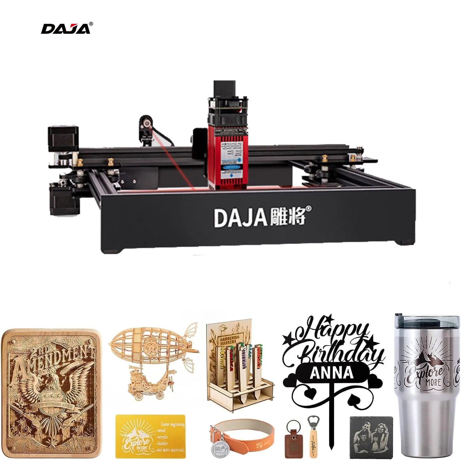 DAJA D3 Gravura A Laser 5/7/15/20 Watt Grande Área De Trabalho Para Diferentes Materia l Mr.ca rve Máquina De Marcação A Laser Gravador